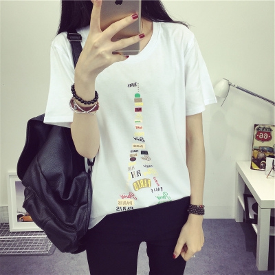 Λεπτό καλοκαίρι T-shirt για νεαρές κυρίες σε διάφορα χρώματα