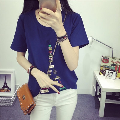 Λεπτό καλοκαίρι T-shirt για νεαρές κυρίες σε διάφορα χρώματα