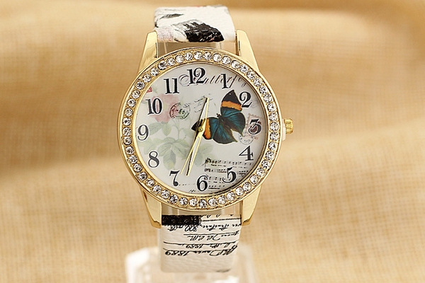 Дамски кварцов часовник два цвята каишка