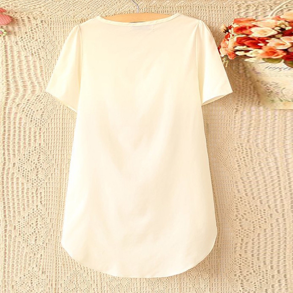 Οι γυναίκες σιφόν κορίτσι πουκάμισο με λευκό