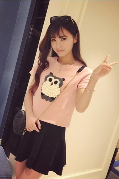 Μπλούζες με κοντό μανίκι κουκουβάγια