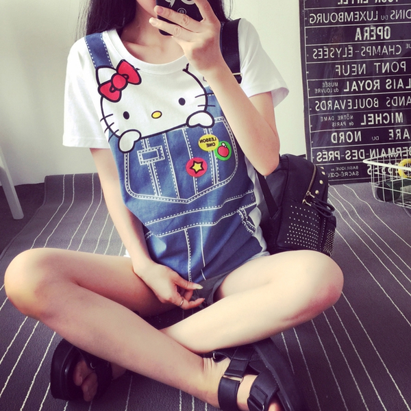 Дамска сладка тениска HELLO KITTY