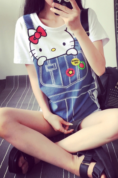 Дамска сладка тениска HELLO KITTY