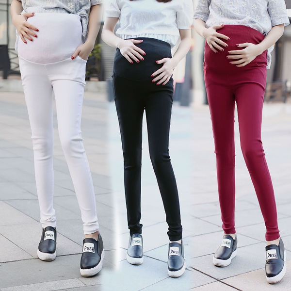 Πέντε χρώματα λεπτά ανοιξιάτικα παντελόνια για έγκυες γυναίκες.