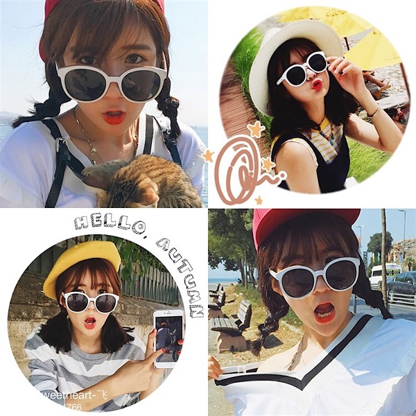 Слънчеви очила с бяла и черна рамка