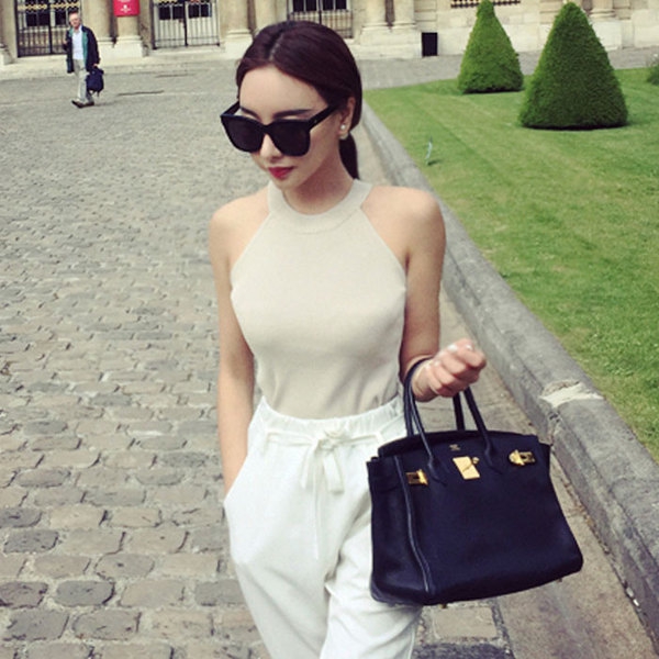 Дамски потник - тип бюстие в три цвята - бял , черен и екрю