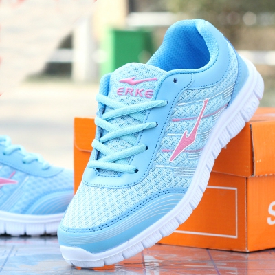 Дамски дишащи маратонки за лек спорт, джогинг, бягане и ежедневие - розови, жълти, сиви и сини