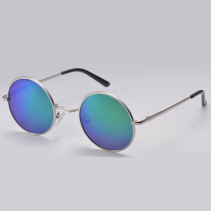 Унисекс кръгли слънчеви очила с огледални отблясъци на стъклата