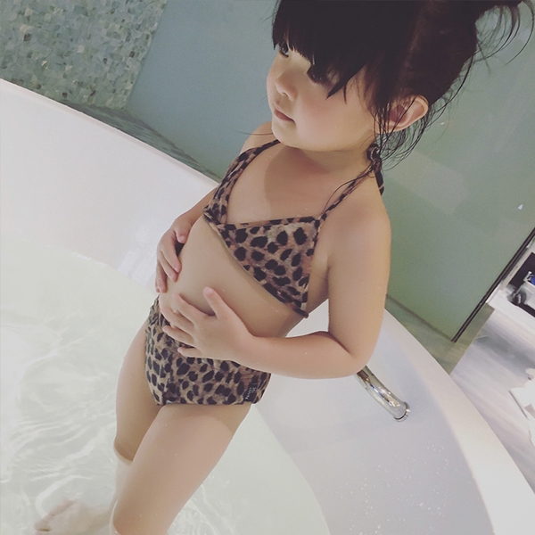 Детски леопардов бански костюм за момичета