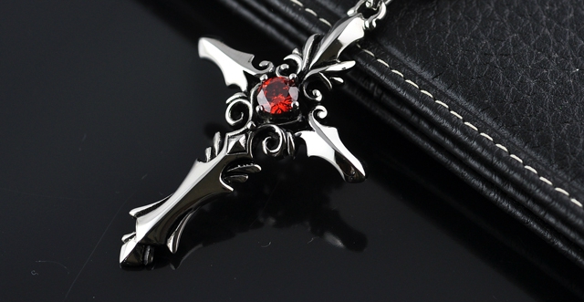 Ανδρικά κολιέ με μαύρο, κόκκινο, μπλε και λευκό κρύσταλλο - 4 μοντέλα