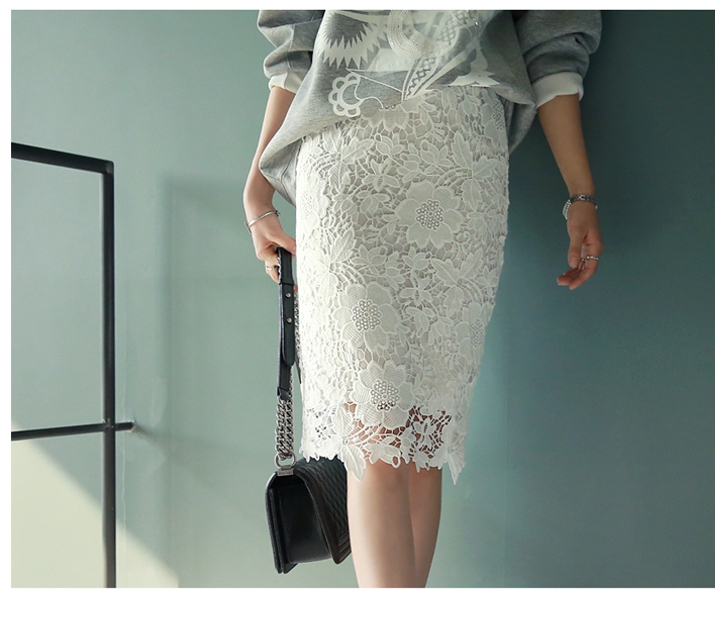 Ανοιξηάτικη  φούστα  από δαντέλα σε δύο χρώματα για τις έγκυες γυναίκες.