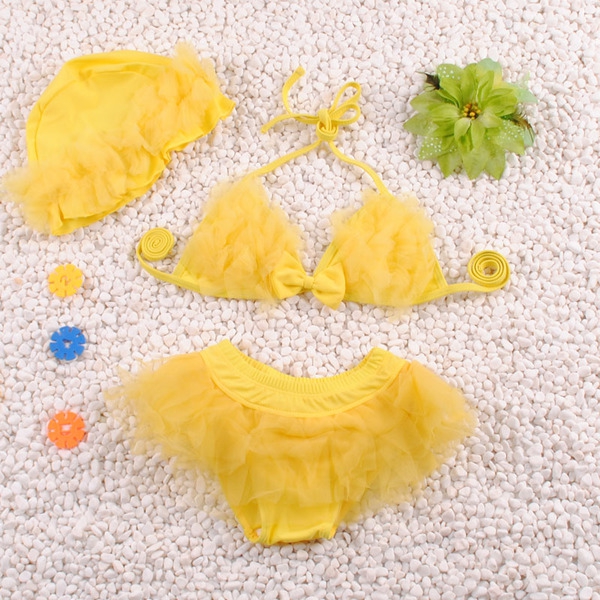 Детски цветни бански за момичета от 3 части