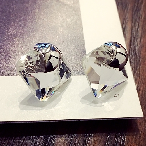 Дамски диамантени обеци в син, златист и сребрист цвят