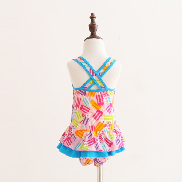 Детски бански с кръстосани презрамки за момичета