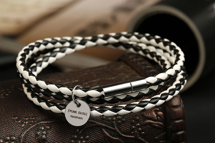 Ръчно изработена дамска гривна в черен,бял,червен и кафяв цвят-5 модела