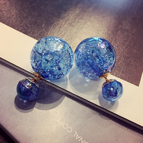 Дамски цветни обеци - топчета