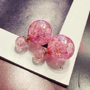 Дамски цветни обеци - топчета