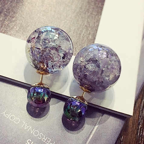 Дамски цветни обеци - топчета