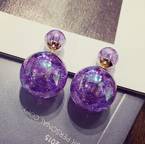 Дамски цветни обеци - топчета