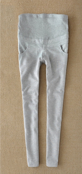 Γκρι και μαύρο παντελόνι για έγκυες γυναίκες.