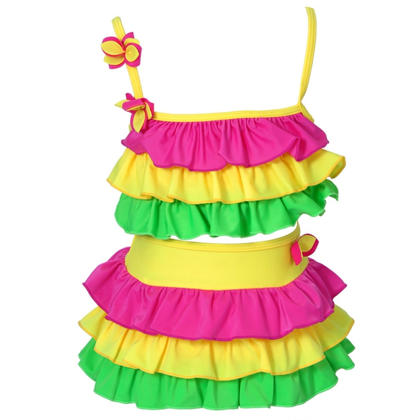 Детски бански за момичета долнище тип поличка: 2 цвята