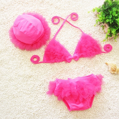 Детски луксозен бански за момичета: Жълт, Розов, Цикламен, Син, Оранжев, Лилав