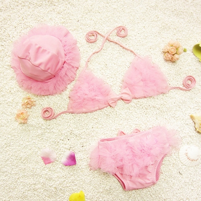 Детски луксозен бански за момичета: Жълт, Розов, Цикламен, Син, Оранжев, Лилав