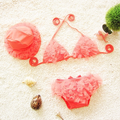 Детски луксозен бански за момичета: Жълт, Розов, Цикламен, Син, Оранжев, Лилав