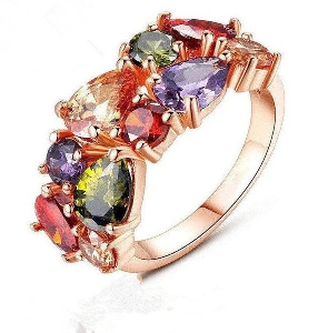 Γυναικείο δαχτυλίδι με χρωματιστές πέτρες