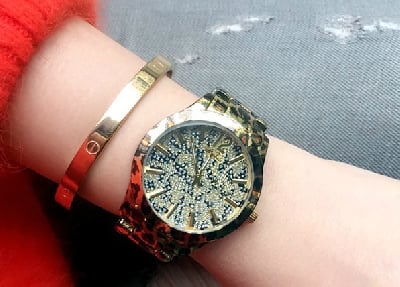 Дамски кварцов часовник леопардов цвят