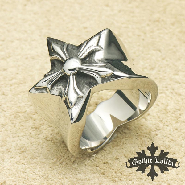 Ανδρικό δαχτυλίδι αστέρι σε ασημί χρώμα