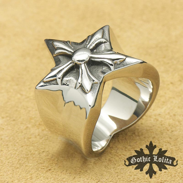 Ανδρικό δαχτυλίδι αστέρι σε ασημί χρώμα