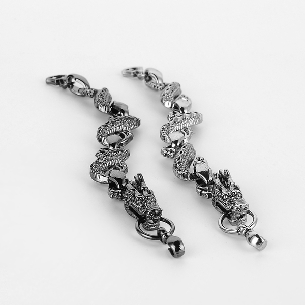 Мъжки гривни в черен и сребрист цвят - дракон
