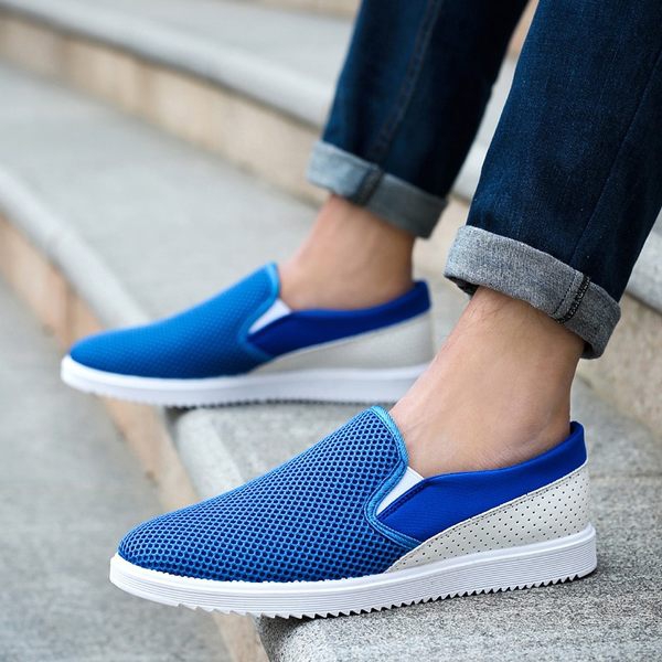 Мъжки летни спортни обувки за бягане - 6 модела в син, сив, зелен цвят - с дишаща мрежа