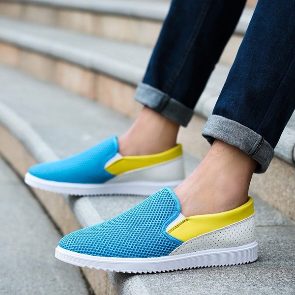 Мъжки летни спортни обувки за бягане - 6 модела в син, сив, зелен цвят - с дишаща мрежа