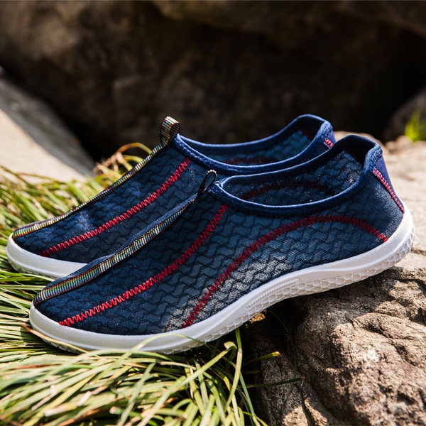 Мъжки летни спортни обувки за бягане - 6 модела в син, сив, зелен цвят - с дишаща мрежа