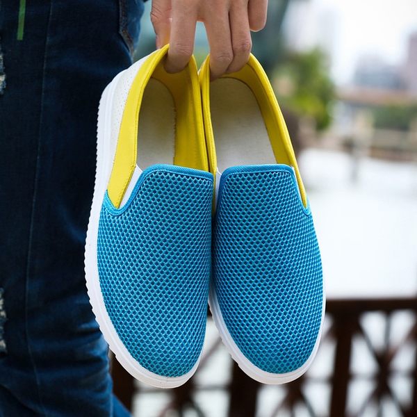 Мъжки летни спортни обувки за бягане - 6 модела в син, сив, зелен цвят - с дишаща мрежа