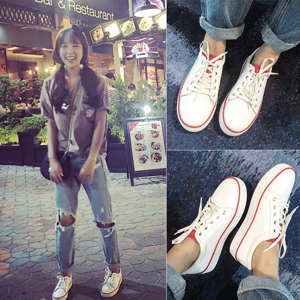 Дамски бели джогинг обувки 