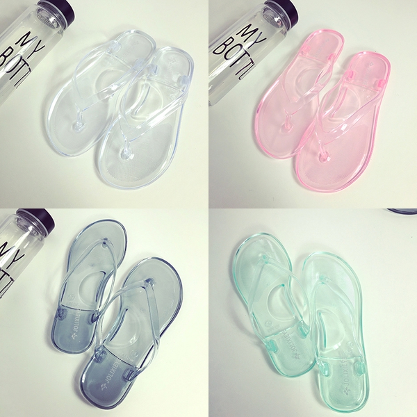 Γυναικείες διαφανείς παντόφλες για το  καλοκαίρι σε 4 μοντέλα