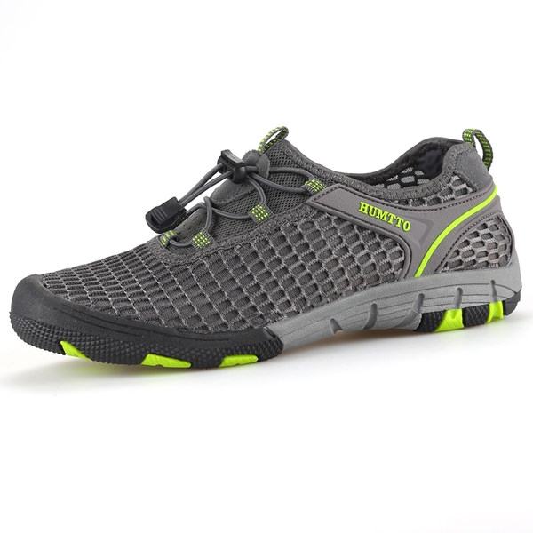 Туристически обувки за мъже - два модела мрежести в сив и кафяв цвят