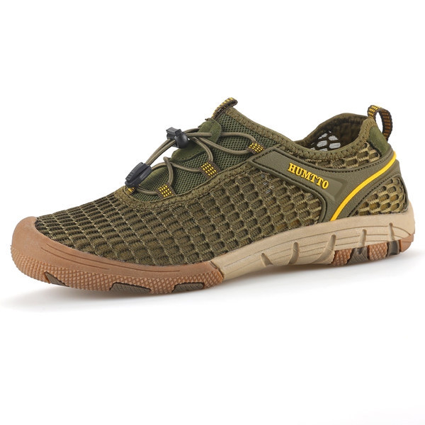 Туристически обувки за мъже - два модела мрежести в сив и кафяв цвят