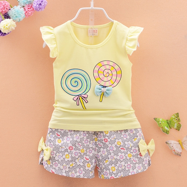 Детски комплект за момичета с флорални мотиви -4модела.