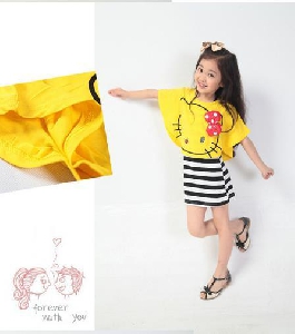 Детска рокля в 2 цвята: Жълт, Бял