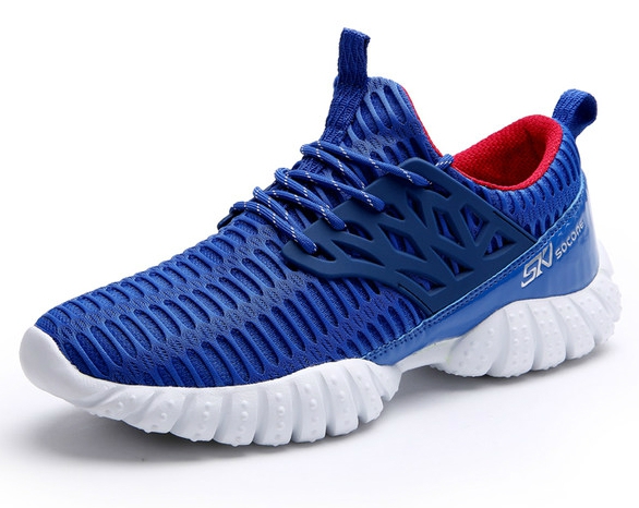 Мъжки спортни обувки за бягане - 4 модела в син, бял и сив цвят - мрежести топ модели