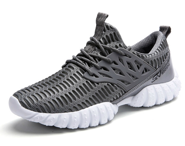 Мъжки спортни обувки за бягане - 4 модела в син, бял и сив цвят - мрежести топ модели