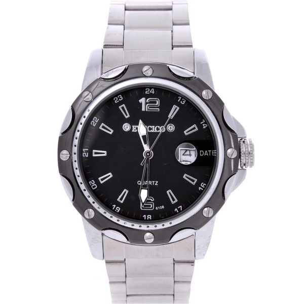 Мъжки кварцов часовник черен и сребрист цвят