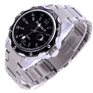 Мъжки кварцов часовник черен и сребрист цвят