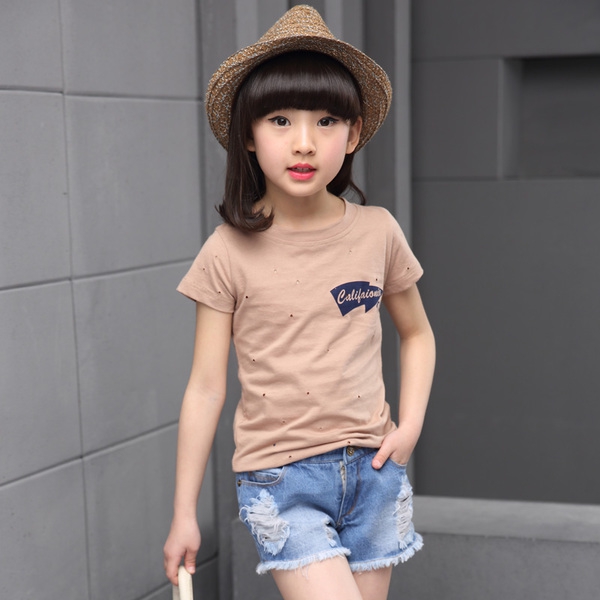 Σετ - μπλούζα και μικρά τζιν για κορίτσια σε τρία χρώματα.