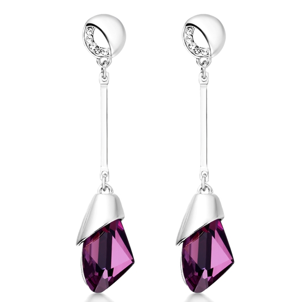 Γυναικεία σκουλαρίκια σε μοβ και μπλε χρώμα-6 μοτίβα