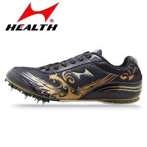 Дамски професионални обувки с шипове на подметката за тренировка, маратон и бягане - черни и червени